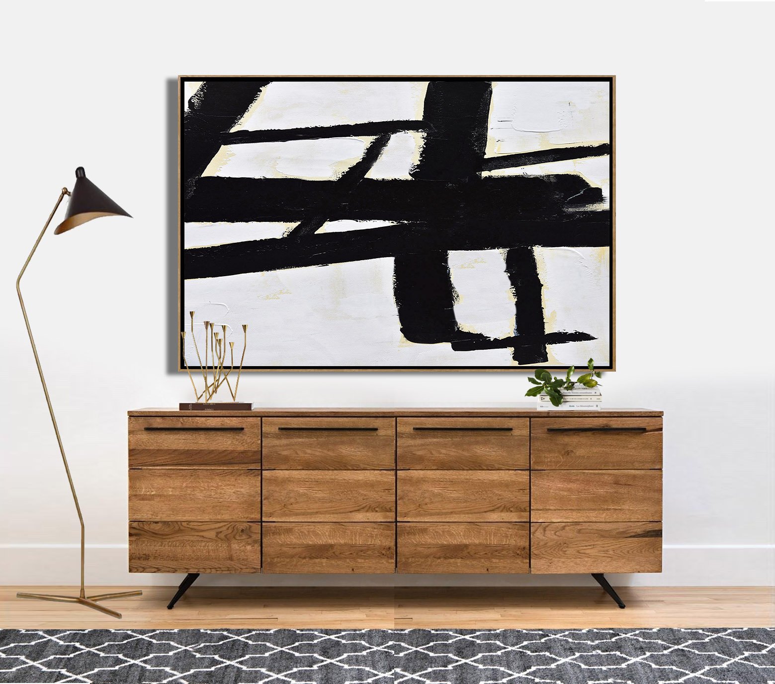 Horizontal Palette Knife Minimalist Art #C40Z